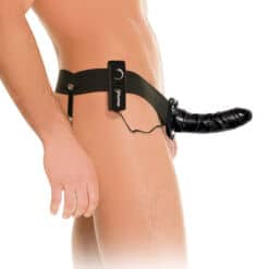 FETISH FANTASY SERIES - ARNÉS HUECO VIBRADOR PARA EL Y ELLA NEGRO 14CM